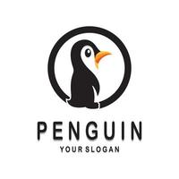 simple penguin logo design template illustration. vector