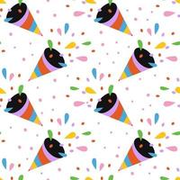 Seamless pattern with party popper vector illustration