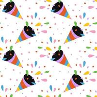 Seamless pattern with party popper vector illustration