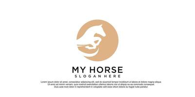 Horse care logo with creative design premium vector