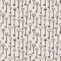 Vintage seamless pattern with different antique keys in on vintage background. vector