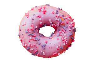 Pink donut isolated on a transparent background png