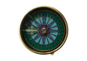 Green compass isolated on a transparent background png