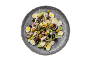 Fresh salad with eggs isolated on a transparent background png