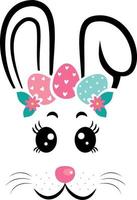 The rabbit face mask vector