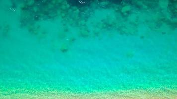 Aerial survey from a drone over the surface of the sea near shore video