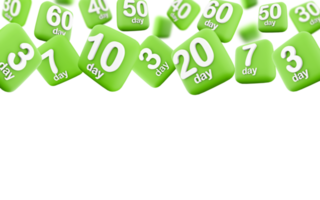 3d rendering 40 day left different positions icon set. 3d render 40 days before the end of the timer icon set. png