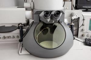 Electron microscope in a scientific laboratory used for diagnosis and research. photo