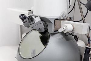 Electron microscope in a scientific laboratory used for diagnosis and research. photo