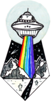 UFO illustration på jord png