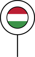 Hungria bandeira círculo PIN ícone. png