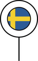 Suecia bandera circulo alfiler icono. png