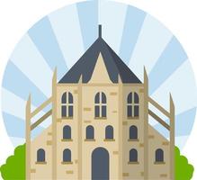 Czech tourist attraction. St. Barbara's Cathedral in Kutna Hora. Historic town centre. Flat cartoon isolated on white vector