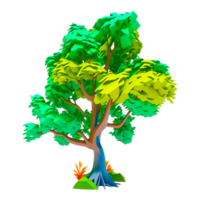 green tree cartoon illustration png