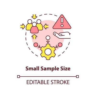 Small sample size concept icon. Lack of information. Disadvantage of case study abstract idea thin line illustration. Isolated outline drawing. Editable stroke