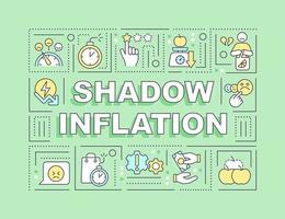 Shadow inflation word concepts green banner. Unsatisfied customer. Infographics with editable icons on color background. Isolated typography. Vector illustration with text