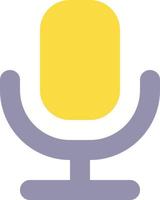 Microphone flat color ui icon. Voice recorder. Sharing voice messages. Converting text into audio. Simple filled element for mobile app. Colorful solid pictogram. Vector isolated RGB illustration