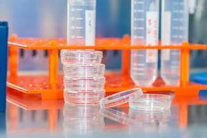 Laboratory materials in a safety laminar air flow cabinet at laboratory photo