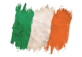 Vintage flag of Ireland. Irish flag png