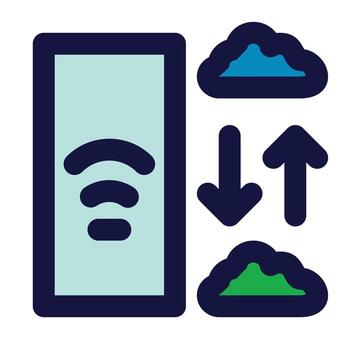 server cloud of network connection fill icon style vector