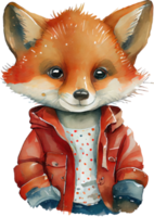 Cute Fox Portrait Watercolor png