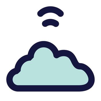 cloud connecting of network data fill icon style vector