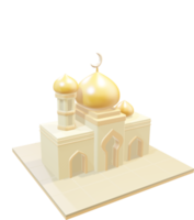 3d amarelo cúpula mesquita png