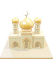 3d geel koepel moskee png