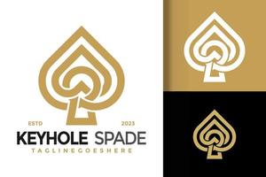 Keyhole Spade logo vector icon illustration