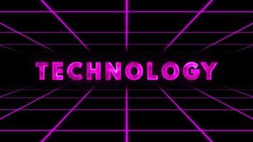 technologie neon tekst effect met retro gloeiend achtergrond.mp4 video