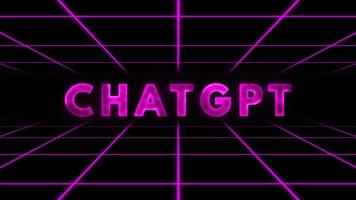 Chat GPT Neon Text Effect With Retro Glowing Background.mp4 video