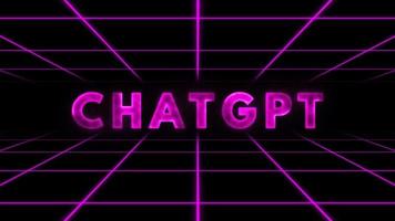 Chat GPT Neon Text Effect With Retro Glowing Background.mp4 video