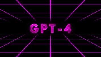 gpt-4 neon tekst effect met retro gloeiend achtergrond.mp4 video