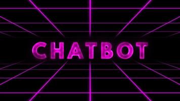 chatbot neon text effekt med retro lysande bakgrund.mp4 video