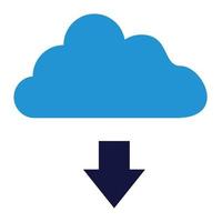 cloud save of network connection flat icon style vector