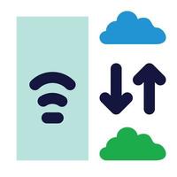 server cloud of network connection flat icon style vector