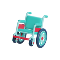 Health and medical icon wheelchair 3d png