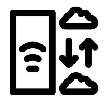 datos compartiendo de red conexión línea icono estilo vector