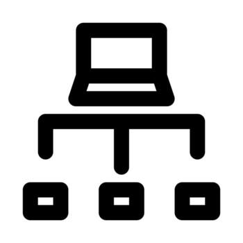 connection sharing of network connection Out of the box outline icon style vector