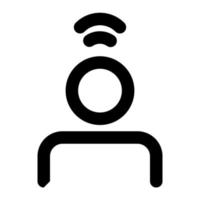 user  of network connection line icon style vector