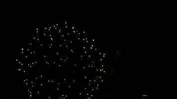 Colorful fireworks in the night sky at City day festival, Novosibirsk, Russia video