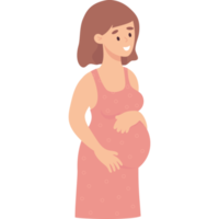 Cute happy pregnant girl png