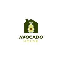 Vector house avocado logo design concept illustration idea