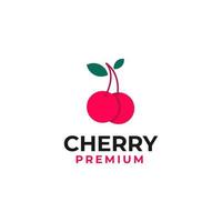 Vector cherry logo design concept illustration idea