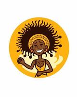 tribal africano niña logo vector