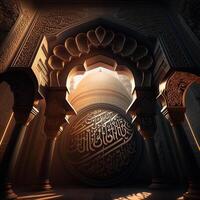 mosque islamic pattern interior doo arabic lantern photo