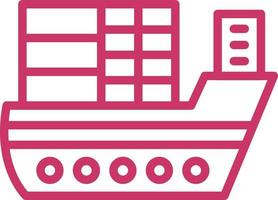 Cargo Ship Vector Icon Design