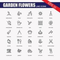 Flower and Gardening elements - minimal thin line web icon set. Outline icons collection. Simple vector illustration.