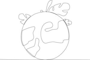 Earth with leaves behind it vector