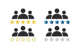 Five stars customer product rating. Rating stars badges. Feedback icons. Vector scalable graphics